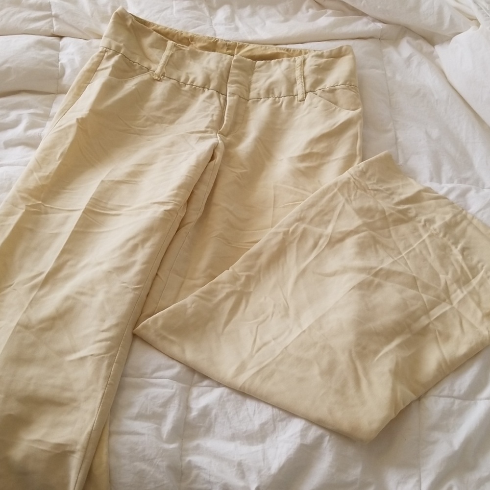 Anthropologie linen wide leg trousers